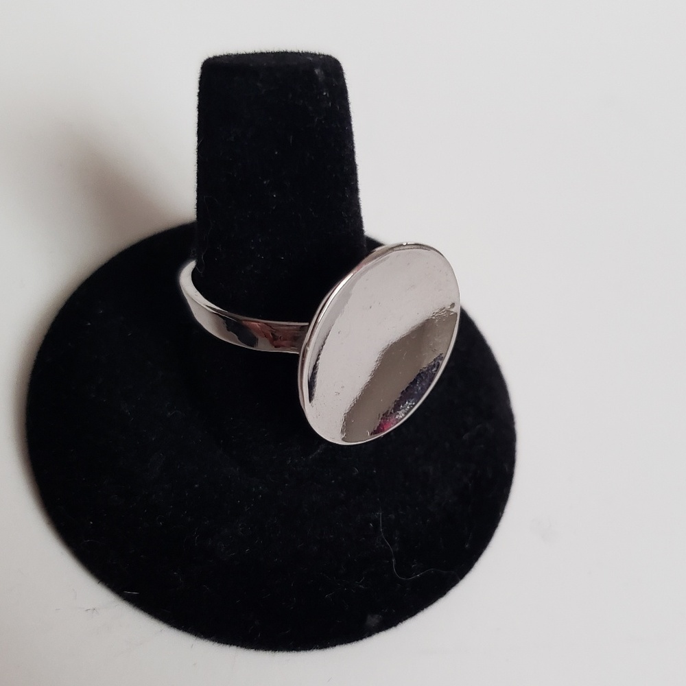 Sterling Silver Concave Circle Ring - image 1